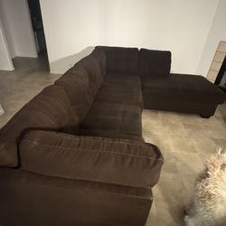 Comfy Brown Sectional Couch
