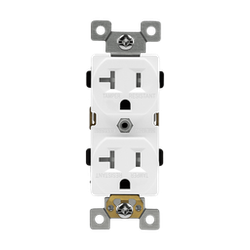 ENERLITES - Commercial Grade 20A Tamper-Resistant Duplex Receptacle, 5-20R - WHITE