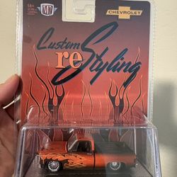 M2 Machines 1973 Chevrolet Cheyenne Super 10 Custom Brown w/ Flames 1/64
