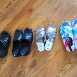 4 Pairs of Ladies Womens Shoes slippers size 7 $10 each