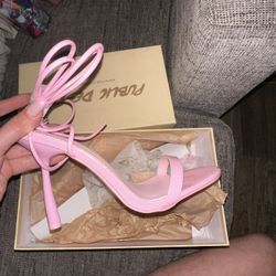brand new never worn lace up pink heel