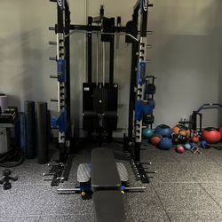 Lifting Rack With A Pulldown And Low Cable Row Unit 