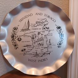 13" Trinidad and Tobago Vintage Decorative Collectible Travel Mementos Souvenir Tray