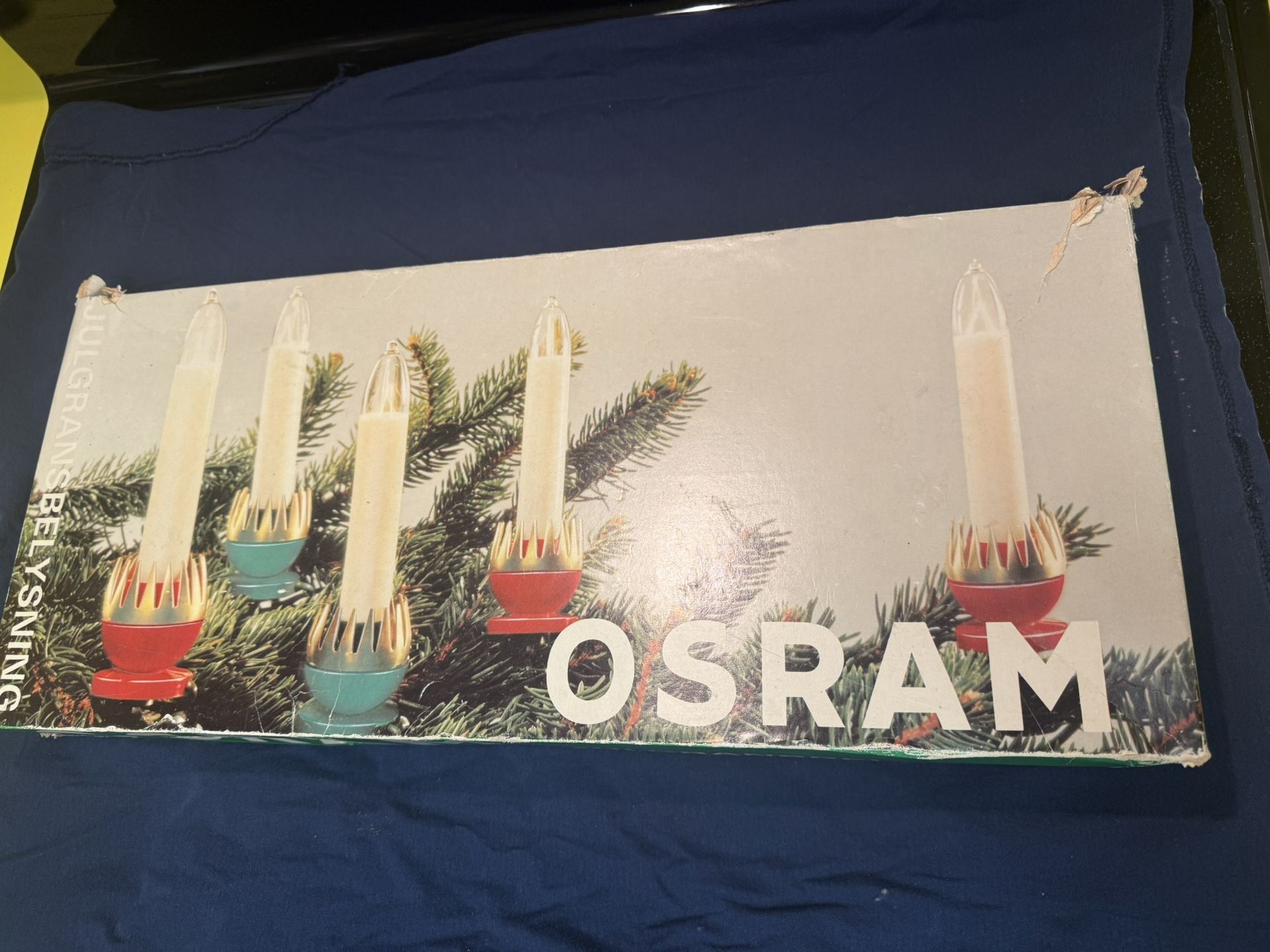 Osram Vintage Mcm 1960S Swedish Christmas Tree Light Candle Style In Original Box