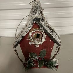 Red Holiday Bird House