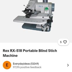 Rex RX-518 Portable Blind Stich Sewing Machine