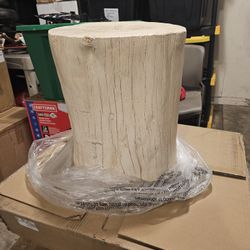 Antique Beige Side Table Faux Wood