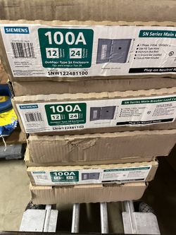 Siemens Sub Panel 100 Amp 12 Space Or 24 Circuits Main Breaker Surface Mount 