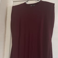 Zara Burgundy Long Dress