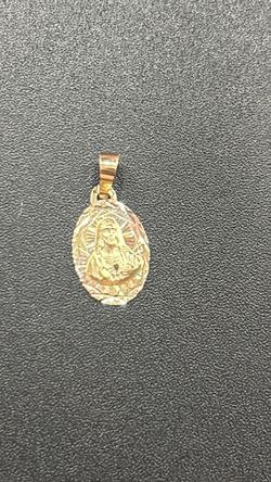 10k gold Tri color Jesus Pendant