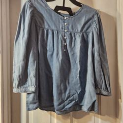 Levi Women Denim Shirt Size Large