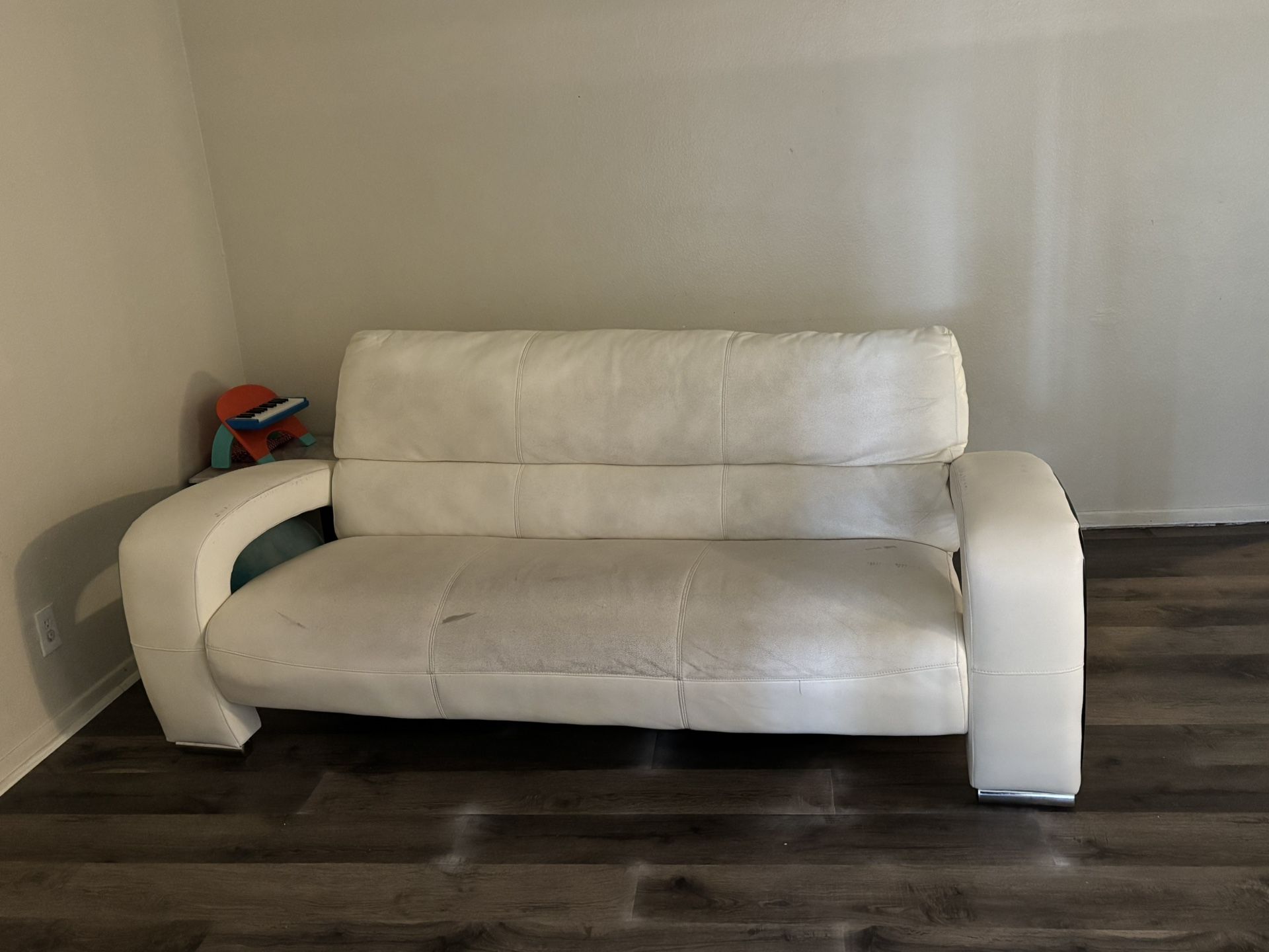 white leather couches