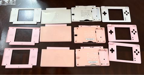 OEM Nintendo DS Lite Shell Housing Parts Lot Pink White AS IS Repair