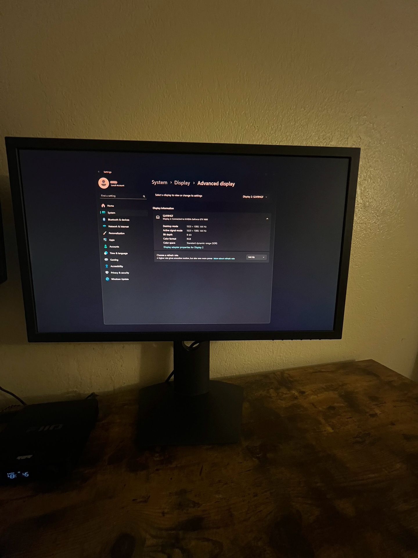 Dell Monitor 144hz 1920x1080 24” 