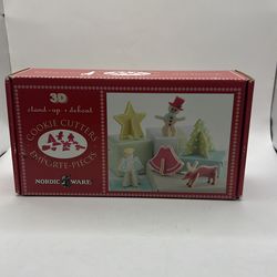 NORDIC WARE 3D Christmas COOKIE CUTTER Set 12 Pc DEER ANGEL BELL TREE SNOWMAN