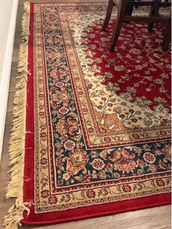 Authentic Egyptian Oriental Rug – Traditional Red & Navy