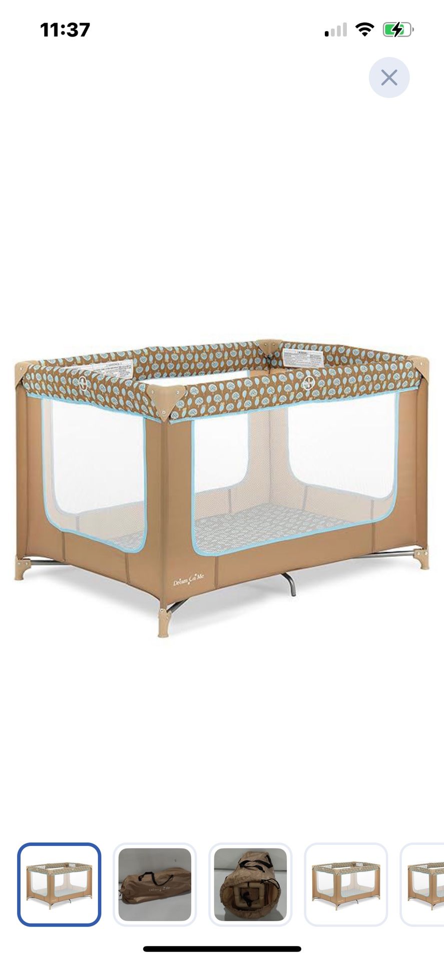“New”Pack And Play Play Yard W/padded Mat,breathable Mesh(41” X27” X 26”)w/ Carry Bag retail$79