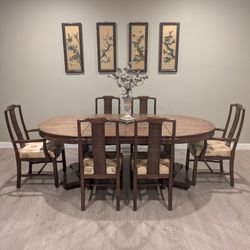 Solid Wood 6‑Chair Dining Table Set – Elegant & Complete