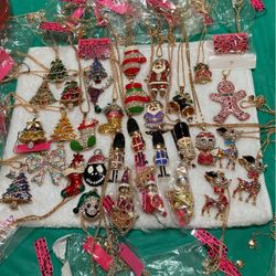 BJ Crystal Christmas necklaces $10 Ea
