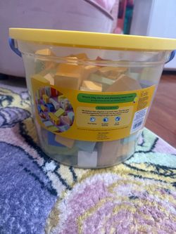 100-Piece Kids Building Blocks Set with Storage Bucket