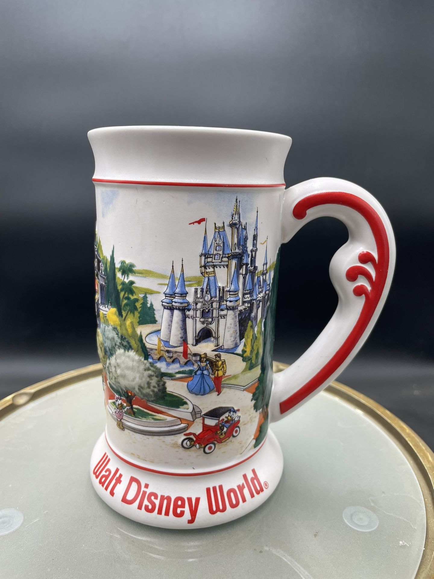 Vintage Walt Disney World 6.5” Tankard Mug Beer Stein Main Street Ceramarte VG