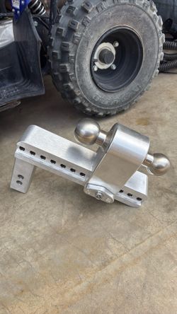 Weigh safe billet aluminum adjustable reversible locking drop trailer hitch ball new