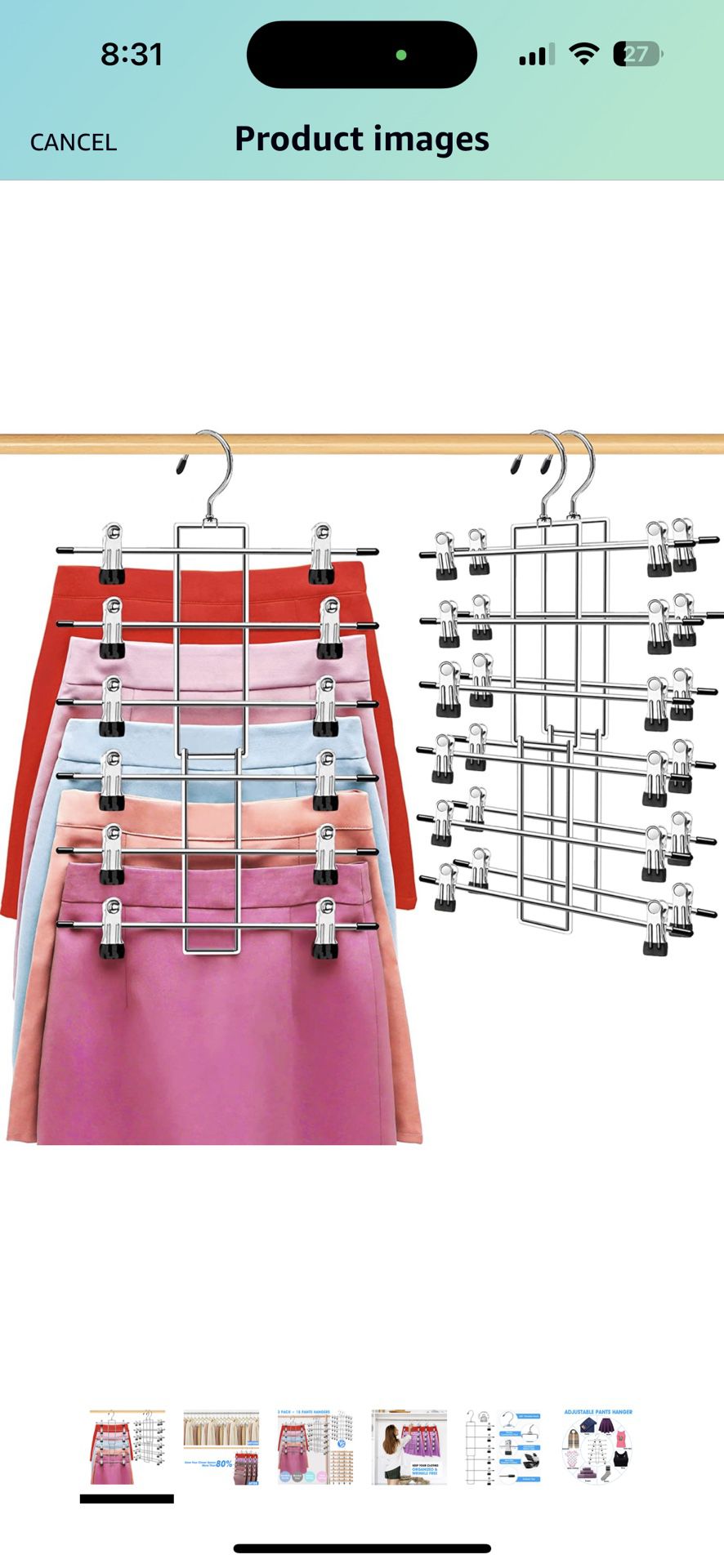Organization and Storage Skirt Pants Hangers Space Saving,3 Pack 6 Tier Closet Organizers and Storage,Closet Storage Home Organization College Dorm Ro
