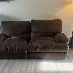 Giving Away Dark Brown Reclining Couch Set