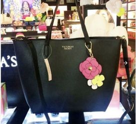 New Victoria’s Secret Black 2 Way Tote Bag Purse And Crossbody Purse