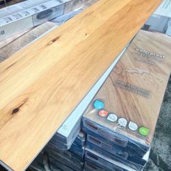 Teton Hickory Oak 0.70 in. × 6.5 in. W Engineered Hardwood Click Lock Waterproof Flooring