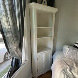 Corner Wooden Shelf with bottom Cabinet 