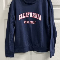 SHEIN Navy Blue Graphic "California West Coast" Sweatshirt - Size Medium - EUC