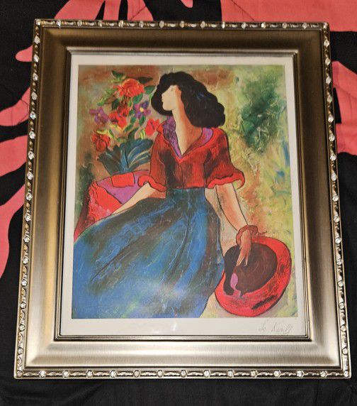 Signed LINDA LE KINFF AFTERNOON WITH POLLY II #1 SERIOLITHOGRAPH PRINT W/COA  .