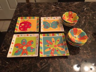 Ceramic bowls and salad plates