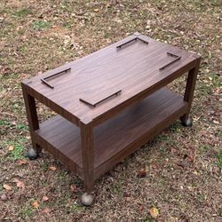 Vintage Mid Century Modern MCM Rolling Tiered Cart Record Player TV Stand Table