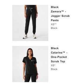 Black scrubs figs.