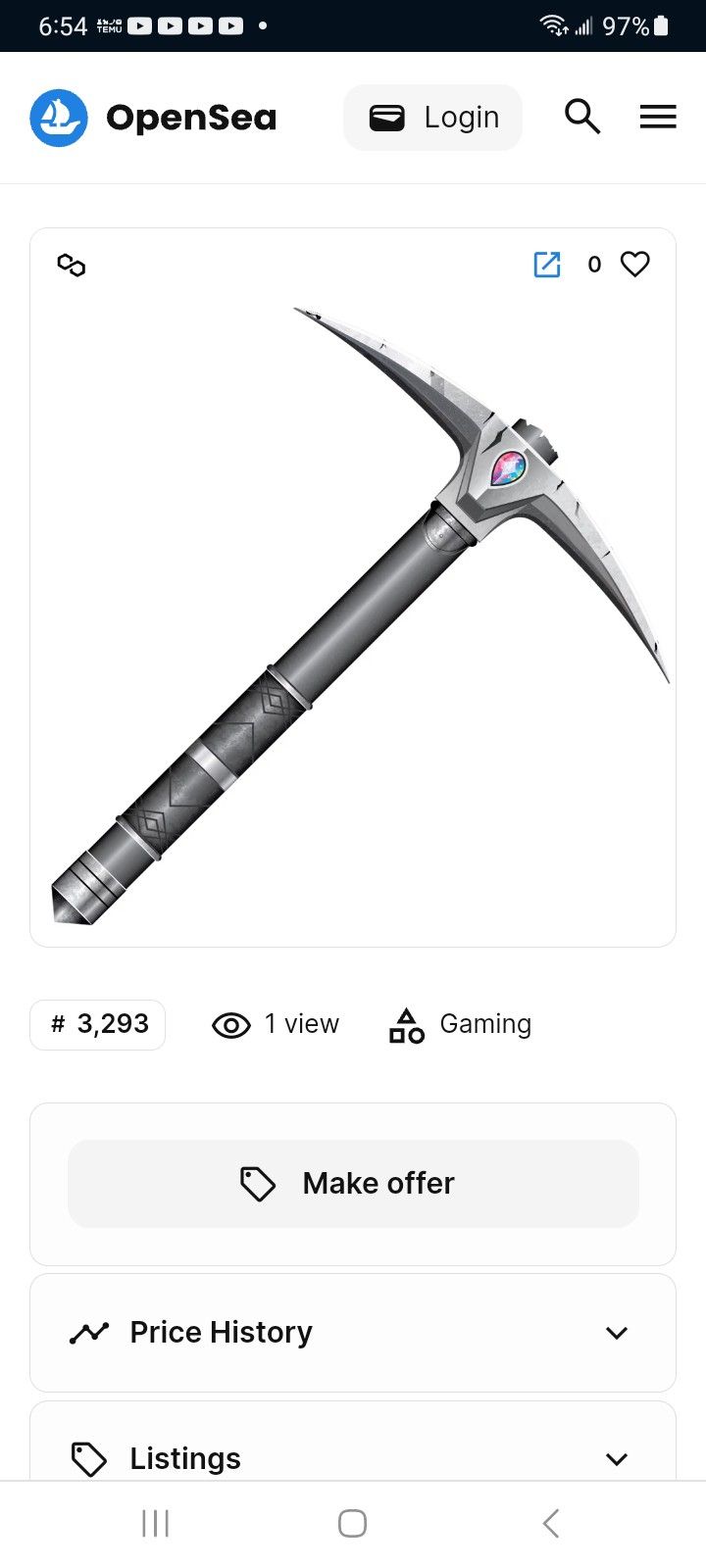 Pickaxe And 1000 XYO Tokens