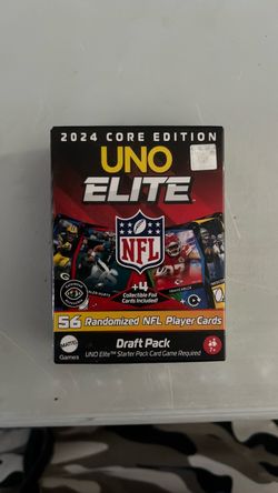This is a 2024 Core Edition UNO Elite NFL Draft Pack by Mattel Games.