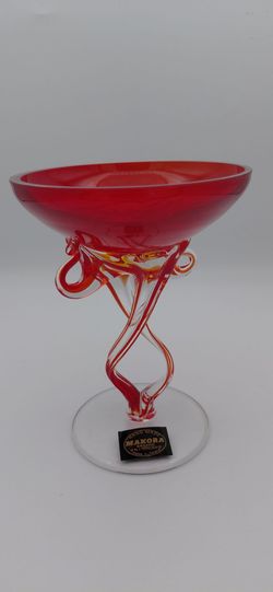 Gorgeous Vintage Makora (Krosno Glass) Squid Bowl Made In Poland