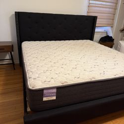 Black Linen King Bedframe