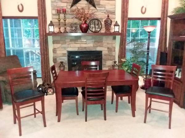 Kitchen Table with 4 Chairs and 2 Counter Stools