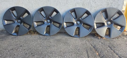 Tesla Wheel Covers Set of 4 - 17-23 Tesla Model 3 Wheel Rim Center Hub Cap 18" 1044271-00-A