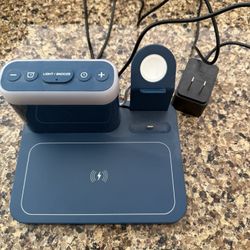 Phone And Watch Charging Station With Digital Clock