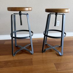 Set Of West Elm Adjustable Bar Stools