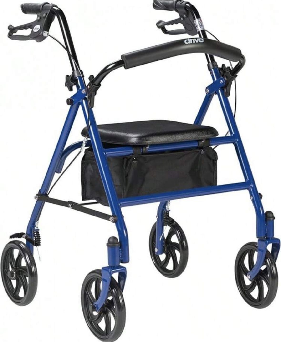 Drive Walker Blue Fold Up Removable Back Support and Padded Seat