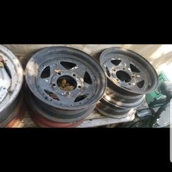 Rims Lot Of 13rims Some Chevy Some Ford 15 Inch Some 14 Inch