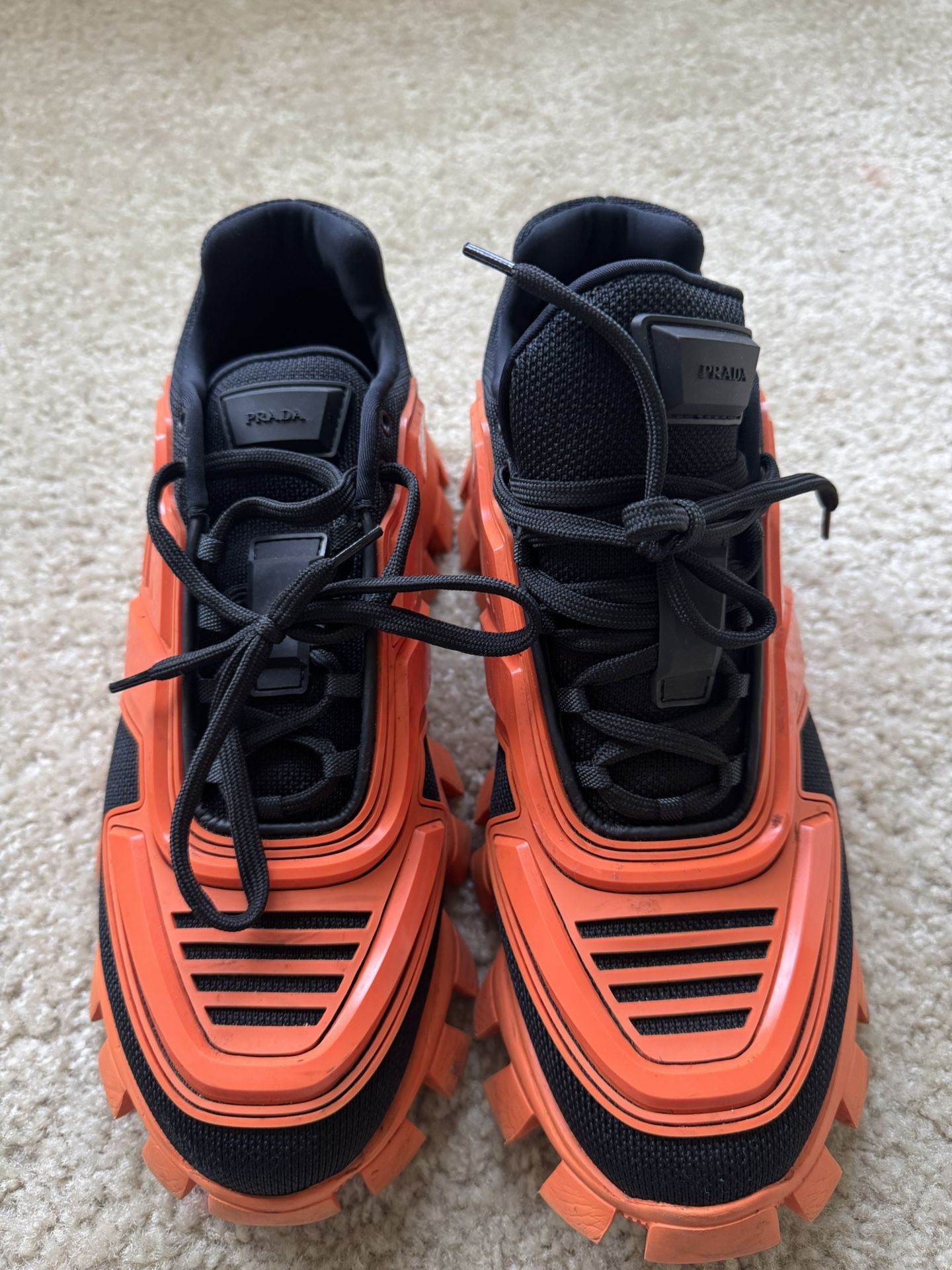 Orange And Black Prada Sneakers