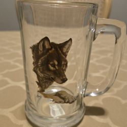 Vintage Wolf Glass Mug