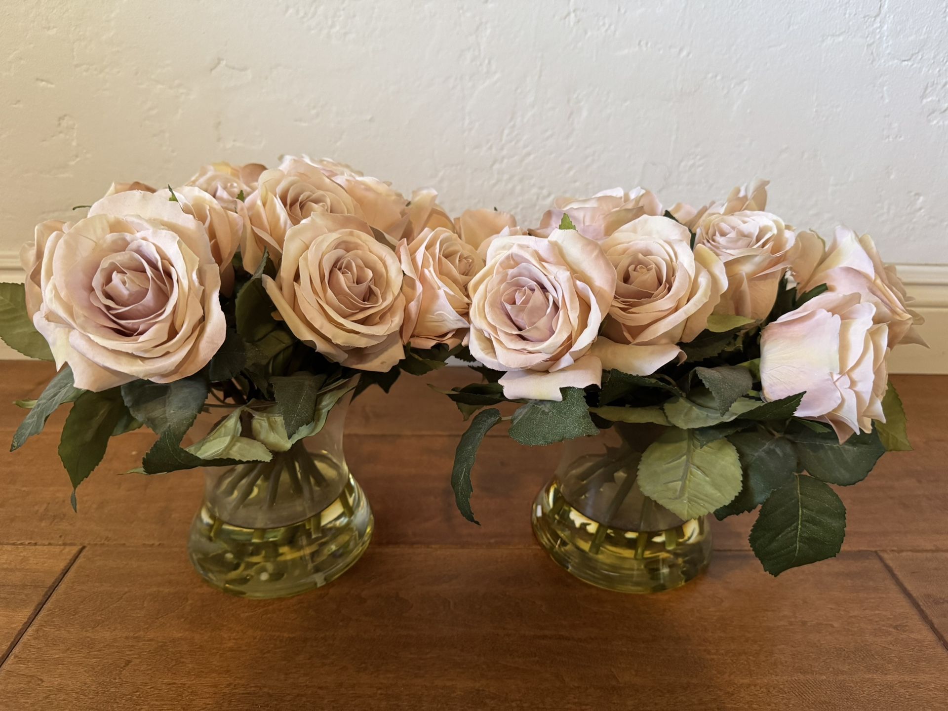 Pink Rose Flower Arrangements glass vases