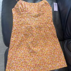 Orange Floral Dress